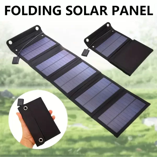 35W Portable Solar Charger Panel | Foldable & Durable | USB 5V Output | Travel & Camping Essential for Lights, Fans, Power Banks & Devices - Image 2