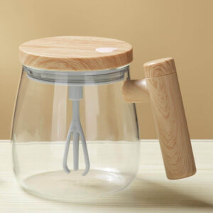 frothy coffee in self stirring mug usb electric auto mixing mug with foam latte being stirred in glass coffee mug creamy protein shake mixing mug 400ml self stirring coffee cup in hand