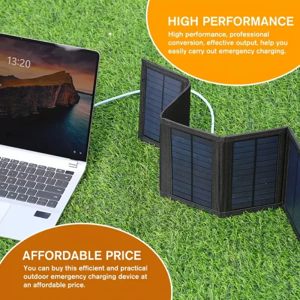 35W Portable Solar Charger Panel | Foldable & Durable | USB 5V Output | Travel & Camping Essential for Lights, Fans, Power Banks & Devices - Image 4